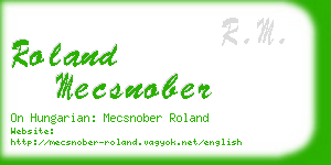 roland mecsnober business card